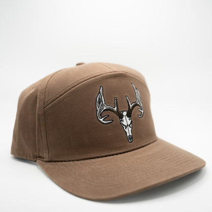 Skull Mount Waxed Canvas 7 Panel Hat