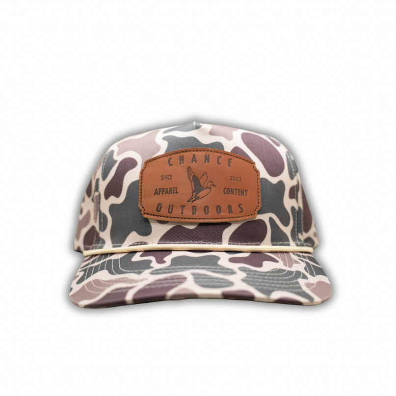 Duck Camo Leather Patch Hat