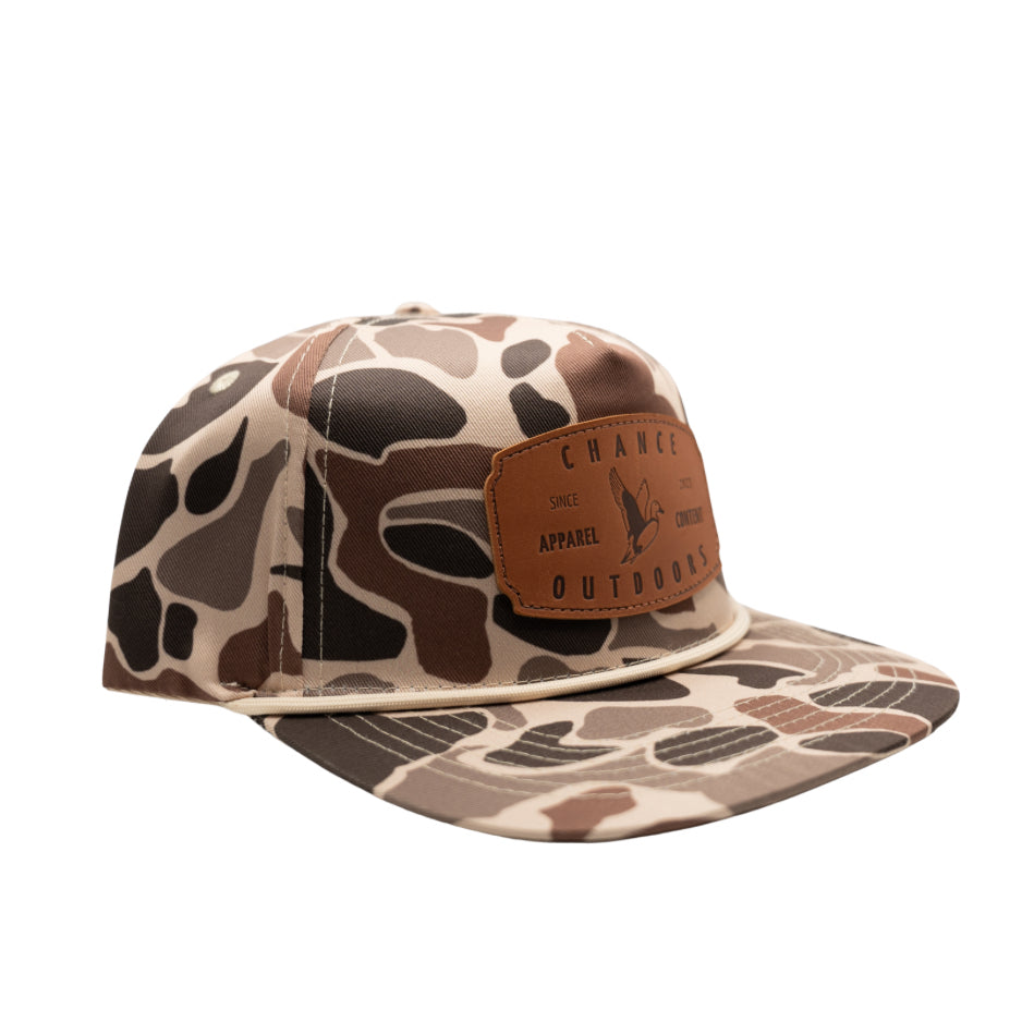 Duck Camo Leather Patch Hat